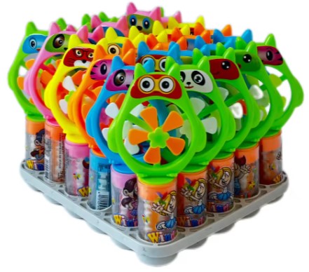 Manufacturer Wholesale Plastic Windmill Hard Candy Fruity Flavored with Sweet Nipple Packaged in Boxes