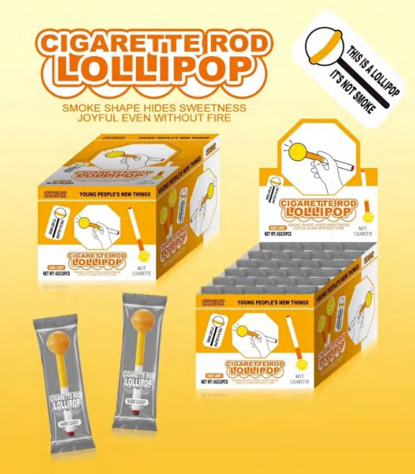 Fruity Flavored Hard Lollipop New Fun Block Candy Toys Sugar Bulk Cigarette-Shaped Box Top Grade Lunlun Brand