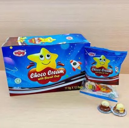 Cheap Happy Star Chocolate Cup With Biscuit