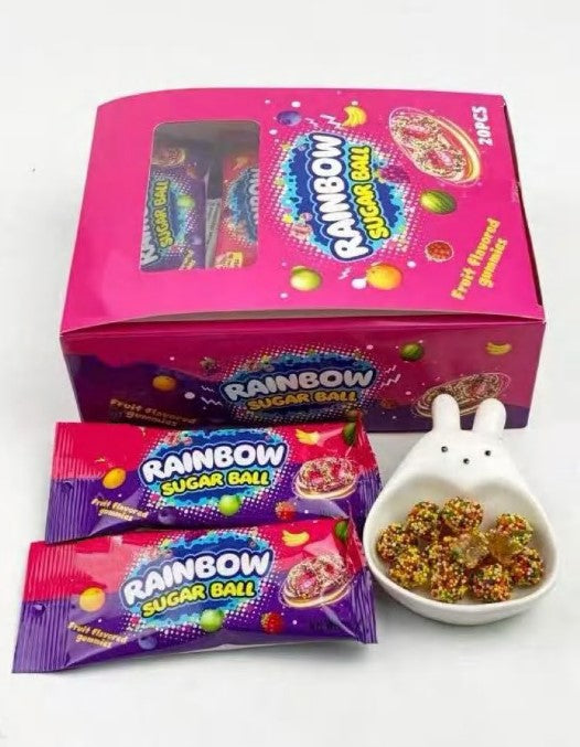 Rainbow Sugar Ball — Sprinkle Gummy Balls | Wholesale | 20pcs Display Box