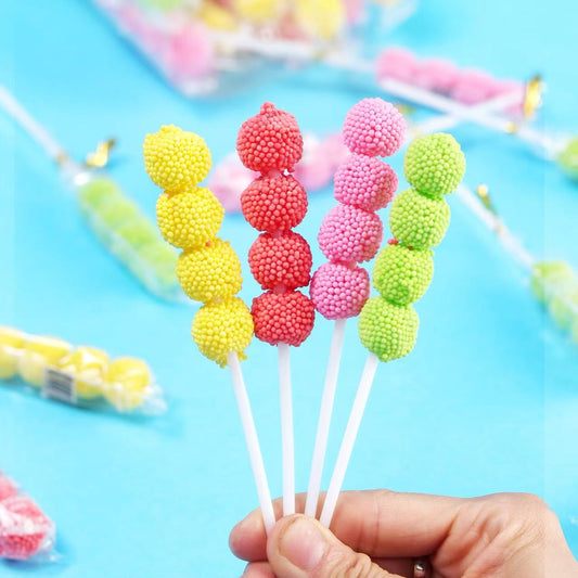 Fruity Fruits Jelly Ball Soft Candy Lollipop Candy Snacks Mixed Fruit Flavor Fudge Gummy Candies