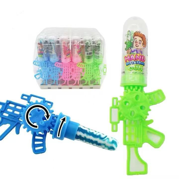 Rotating Toy Gun Lollipop Candy