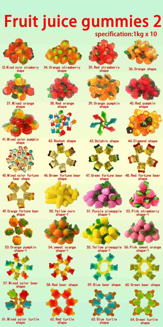 Halal Gummy Candy mixed shapes and mixed flavors
