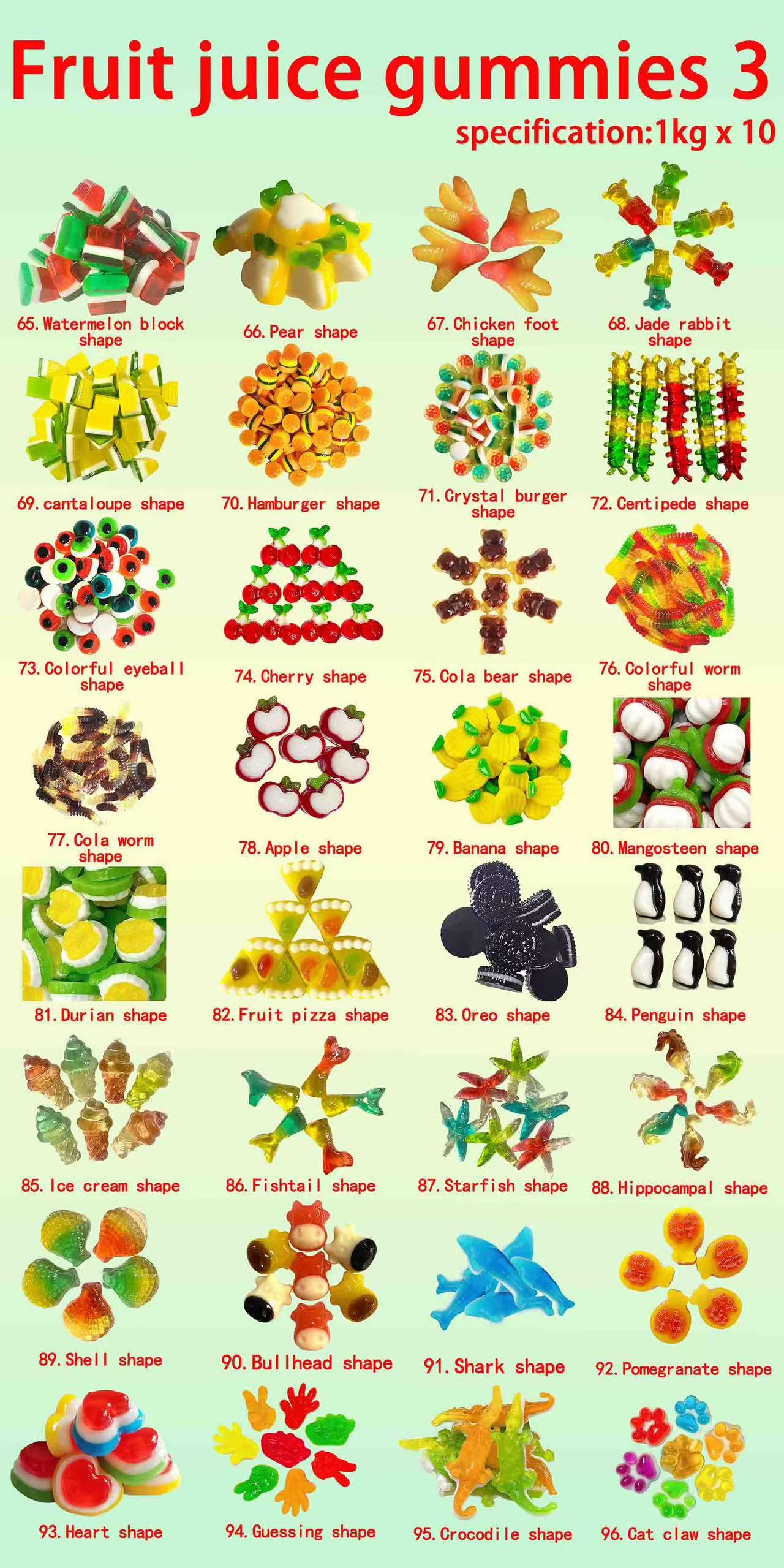 Halal Gummy Candy mixed shapes and mixed flavors