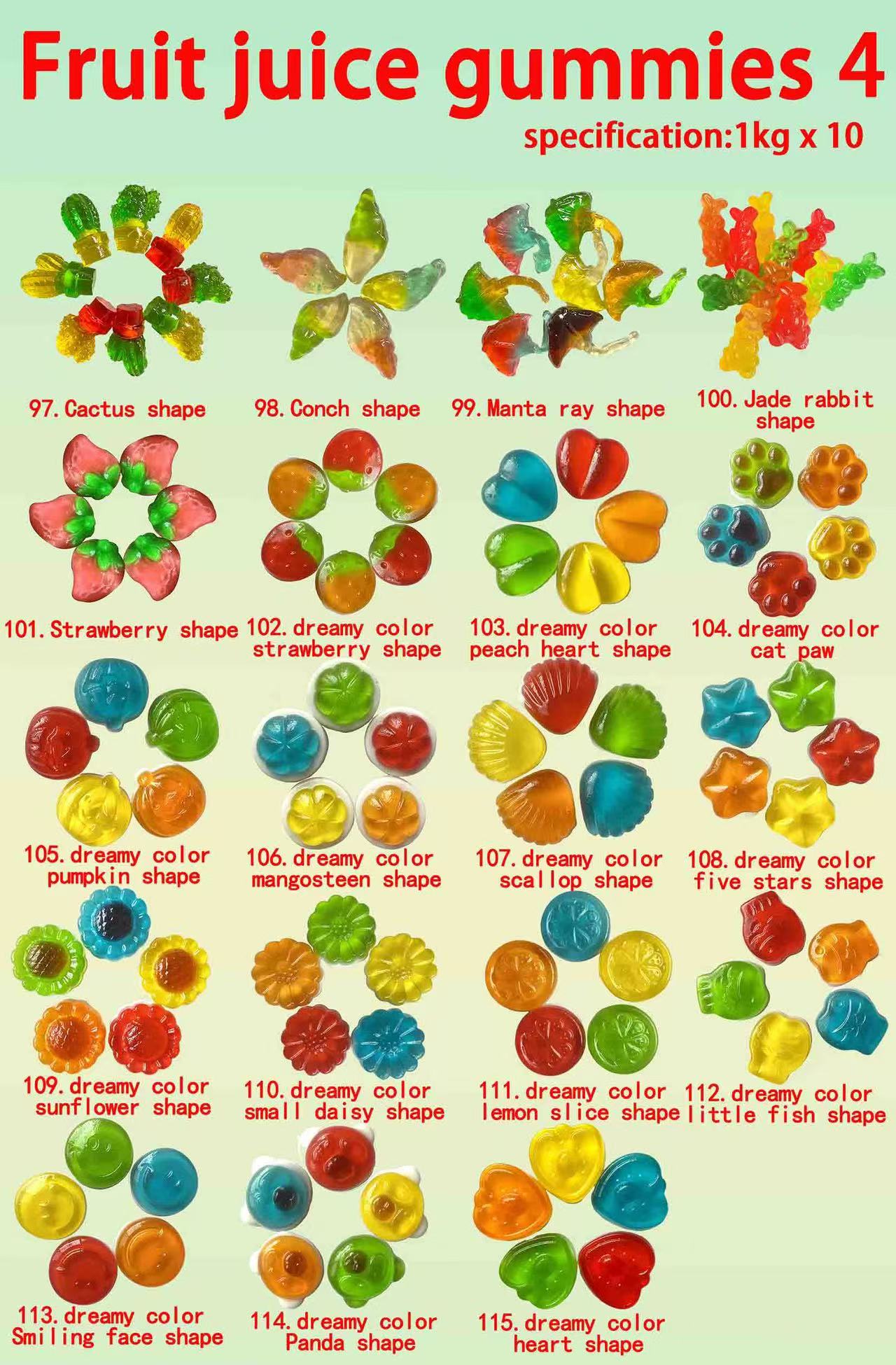 Halal Gummy Candy mixed shapes and mixed flavors