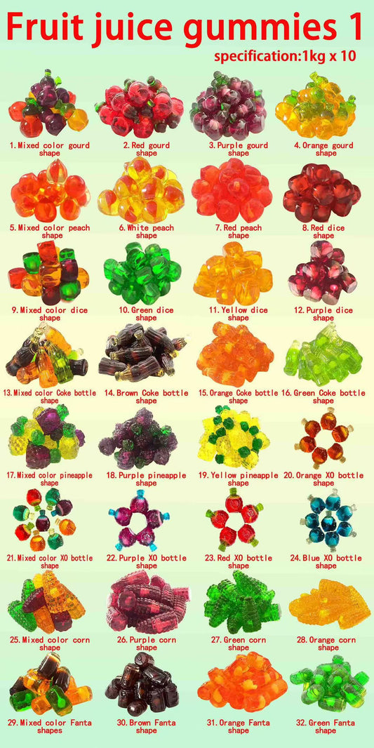Halal Gummy Candy mixed shapes and mixed flavors
