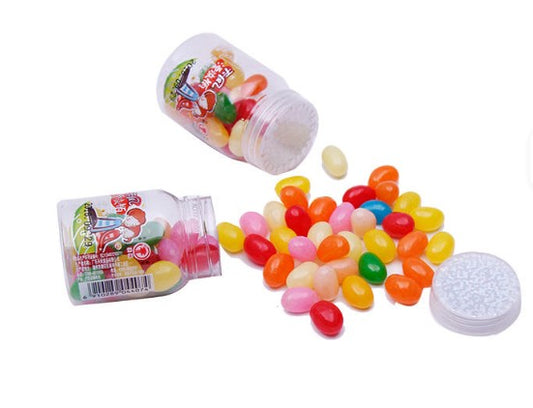 Hot Sale Packing Candied Fruit Mixed Fruit Flavor Jelly Bean Candy with Small Bottle