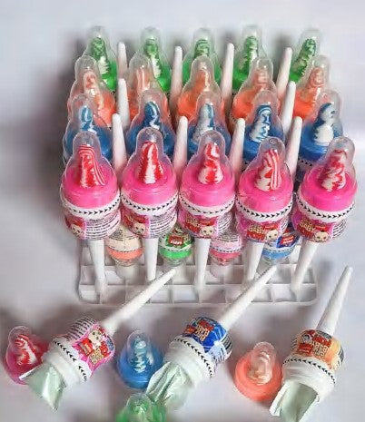 Funny Nipple Bottle Lollipop Hard Candy With Sour Powder
