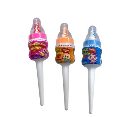 Funny Nipple Bottle Lollipop Hard Candy With Sour Powder