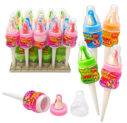 Funny Nipple Bottle Lollipop Hard Candy With Sour Powder