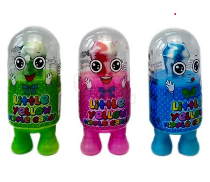 Wholesale Little Yellow Man Diamond Nipple Candy Lollipop with Sour Powder