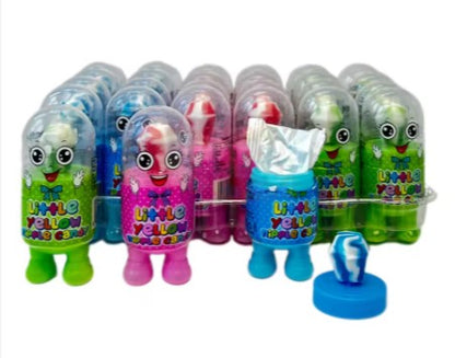 Wholesale Little Yellow Man Diamond Nipple Candy Lollipop with Sour Powder