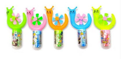 HAPPYDAY FAN SNAIL MINI TOY NIPPLE CANDY FRUIT FLAVOR MULTI COLOR