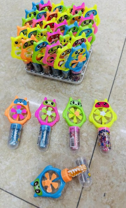 Manufacturer Wholesale Plastic Windmill Hard Candy Fruity Flavored with Sweet Nipple Packaged in Boxes