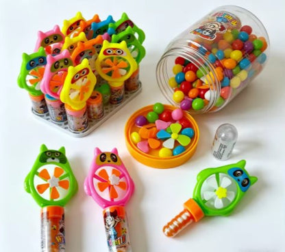 Manufacturer Wholesale Plastic Windmill Hard Candy Fruity Flavored with Sweet Nipple Packaged in Boxes