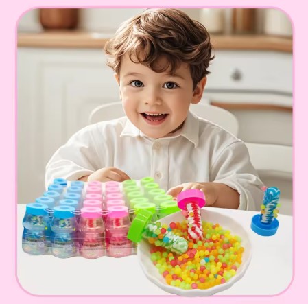 Hourglass Shape Toy with Twisted Lollipop and Mini Colored Candy
