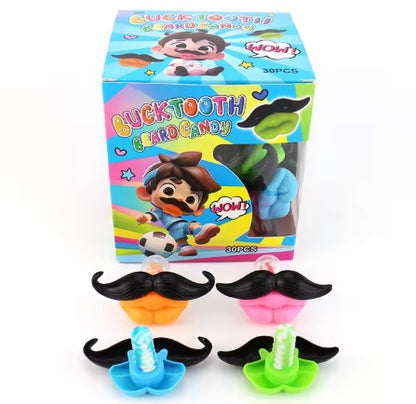 Funny Beard and Lip Shaped Pacifier Lollipop Toy Candy
