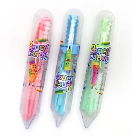 Fun Pencil Shape Lollipop with CC Stick Straw Candy