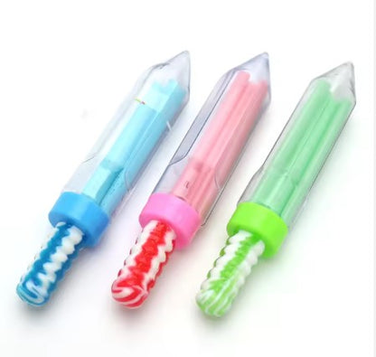 Fun Pencil Shape Lollipop with CC Stick Straw Candy