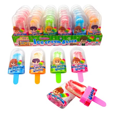 OEM Order Sweet Fruit Flavor Nipple Hard Candy Stick Colorful Ice Cream Shape Small Swirl Toy Lollipop
