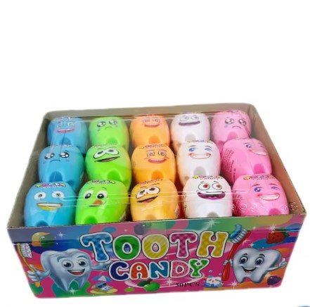 HAPPYDAY FUNNY TOOTH SHAPE TOY WITH PRESS CANDY TATTOO FRUIT FALVOR