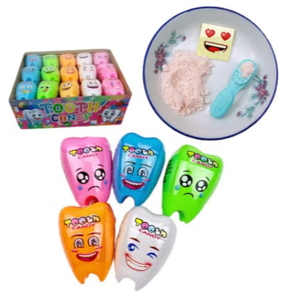 HAPPYDAY FUNNY TOOTH SHAPE TOY WITH PRESS CANDY TATTOO FRUIT FALVOR