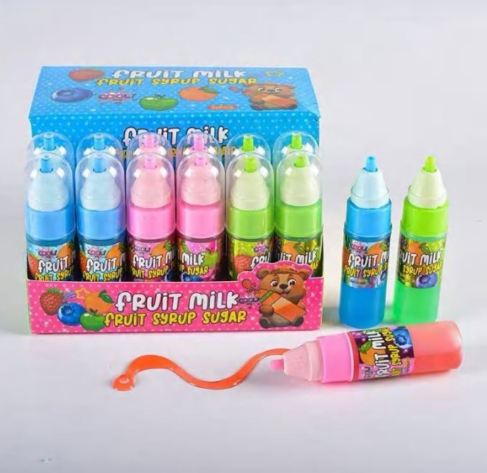 2025 New Design Gel Liquid Jam Pen Shape Candy Stick Toy Candy