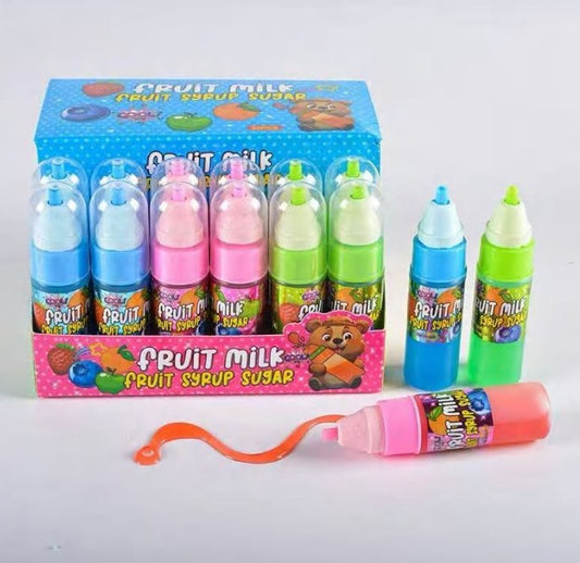 2025 New Design Gel Liquid Jam Pen Shape Candy Stick Toy Candy