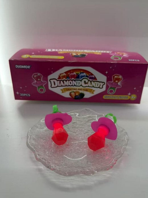 Halal Sweets Diamond Jewelry Ring Light Stick Hard Lollipop Candy