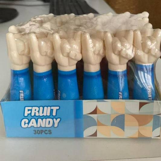 OEM Candy Manufacturers Finger Gesture Hand Shape Bottle with Hard Candy Tablets for Kids and Parties