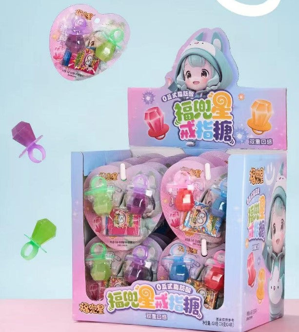 Guessing Game Rock Paper Scissors Ring Lollipop Hard Candy and Popping Candy