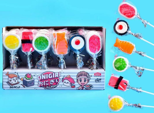 Japanese Snack Food Shape Sushi Hard Candy Lolly Supplier Custom Assorted Fruit Flavor Sweets Lollipop