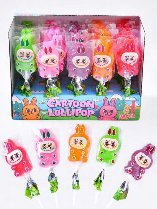 Custom Shaped Cartoon Cute Creative Halal Lollipops Fruity Flavored Filling Multi-Colored