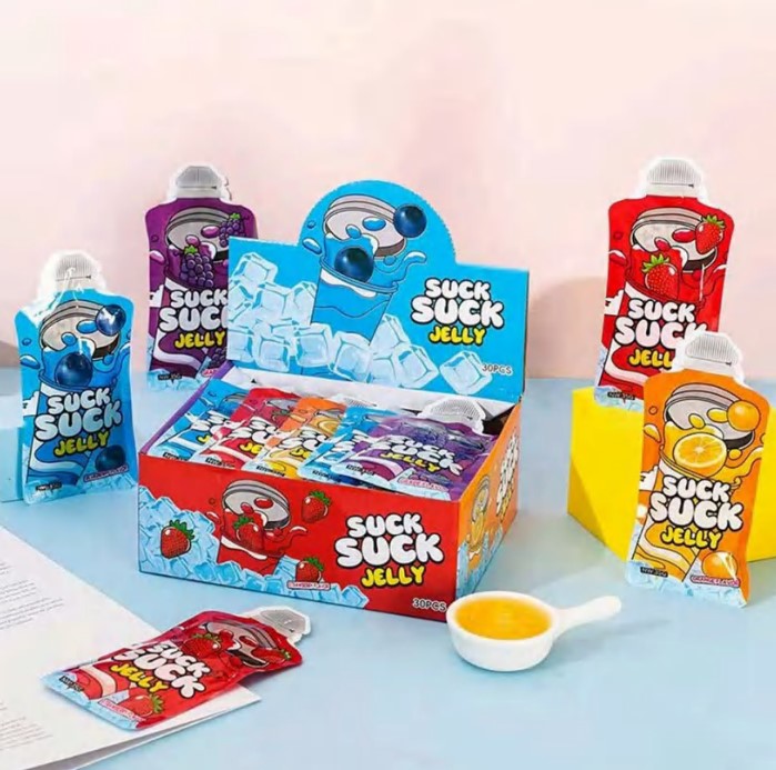 Wholesale Price Kid Friendly Snack Food Fruit Flaovr Soft Jelly Pudding Candy with Suck Packaging