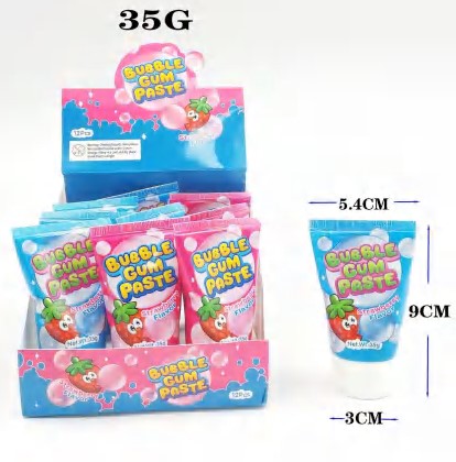 Bubble Gum Paste — Wholesale | Strawberry | Squeeze Tube | 35g × 12pcs