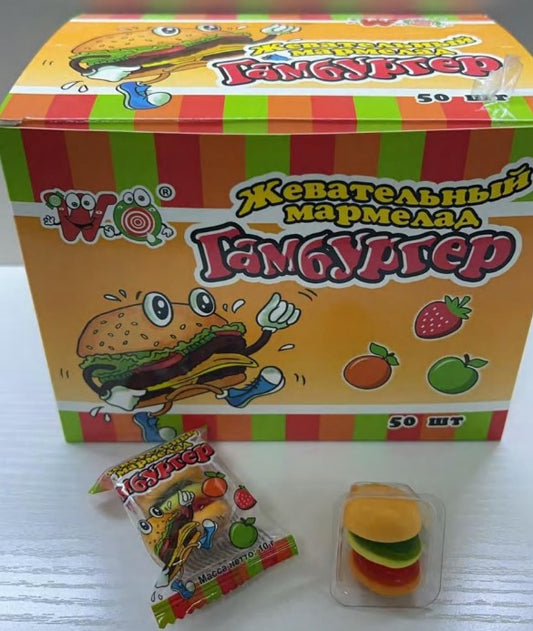 Fast Food Shaped Gummy Candy — Wholesale | 10g × 50pcs × 12 Box