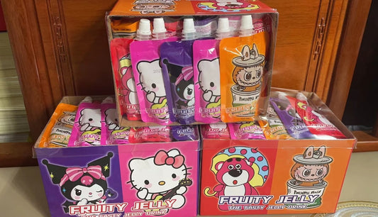 80ml High Quality Mix Fruity Jelly Pudding Sweet Taste 4 Flavors Cartoon Design Juice Drink in Spout Pouch