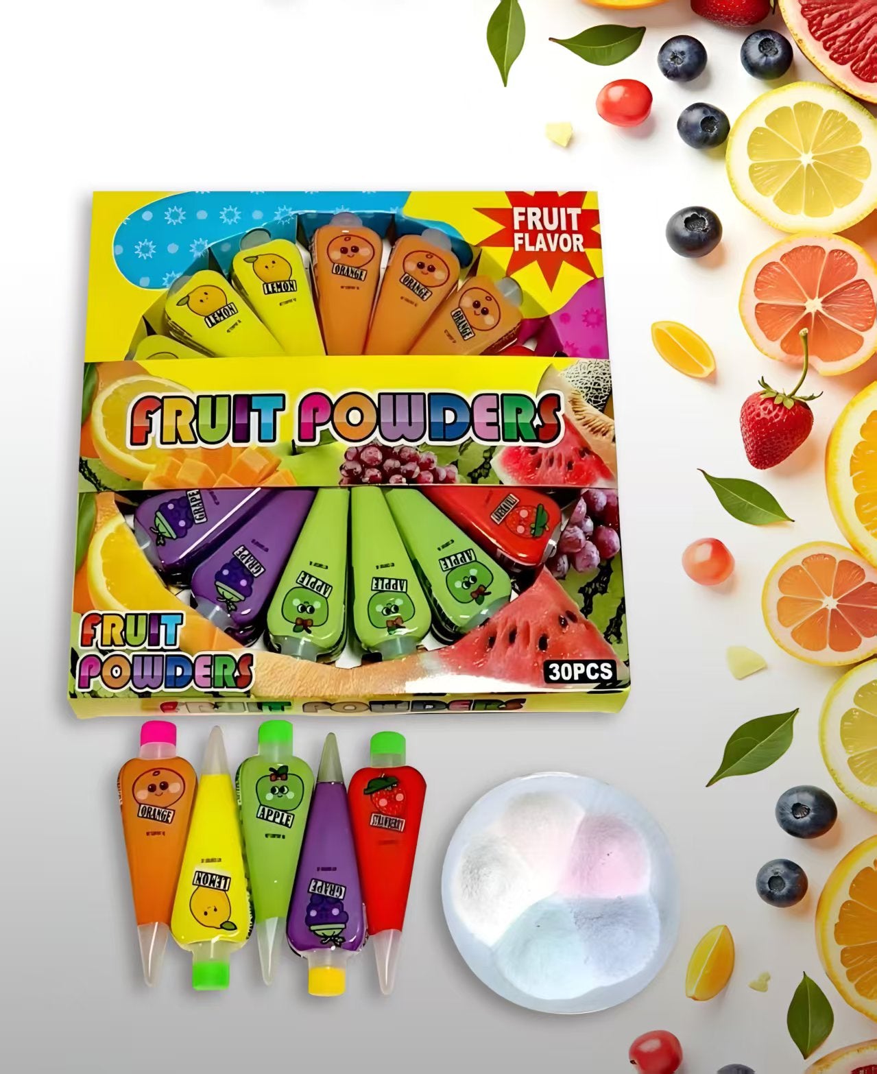 Hot Selling Wholesale Fruity Flavored Sour Powder Candy Stick Sour Sweetness Rind Sugar Powder
