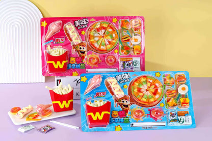 Wholesale 2026 New Fast Food Toy Set Tomato-Flavored Dip + Sour Gummy Strips, 50% Juice Content Snacks for Afternoon Tea Parties